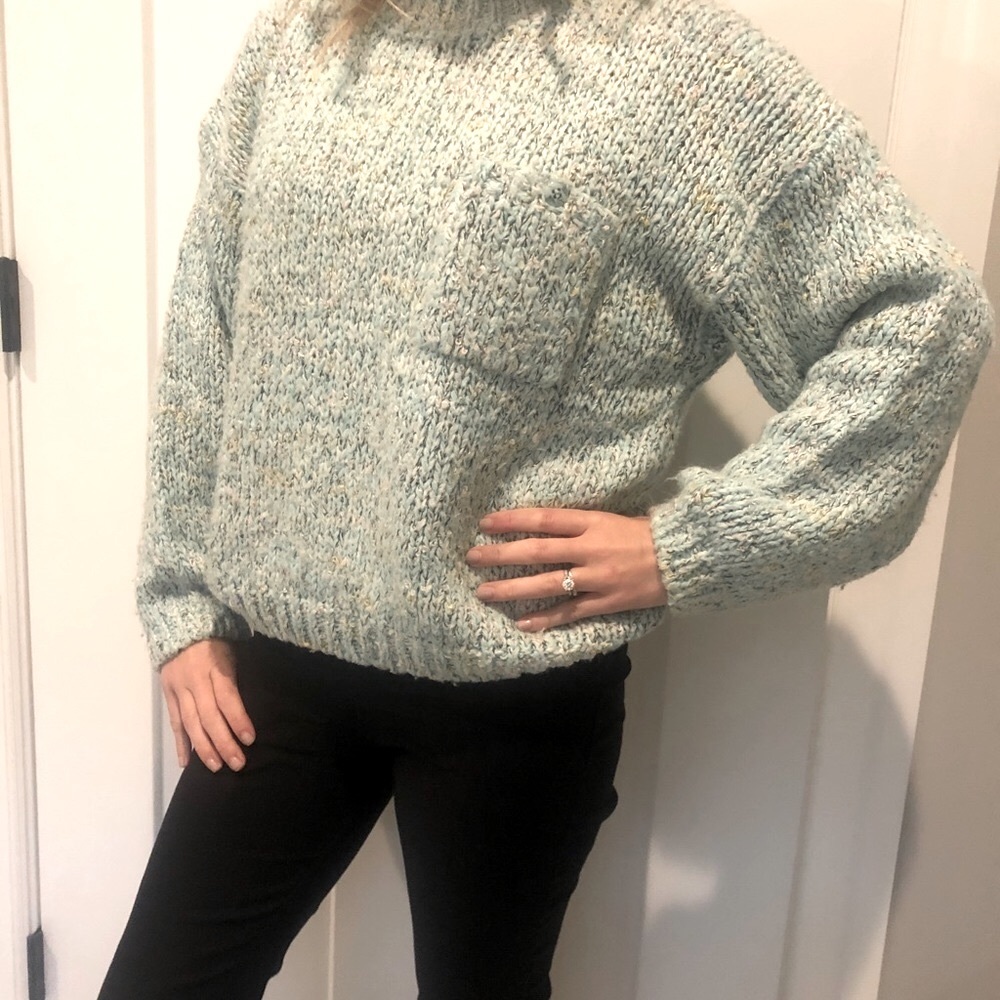 Sold-Amazing Vintage mock neck knit sweater - Picture 6 of 6